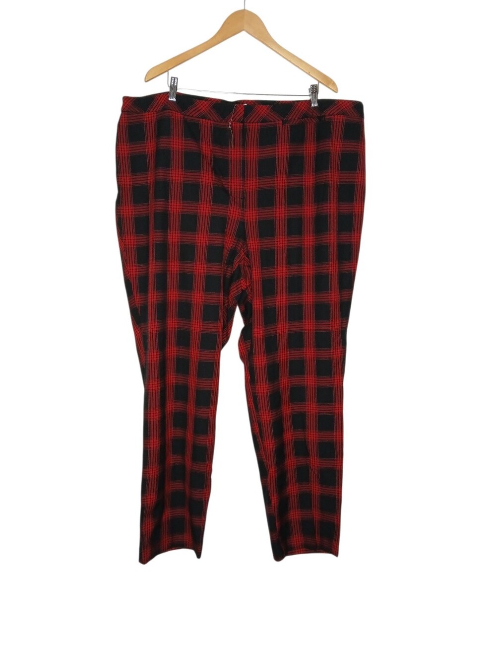 J. Jill Womens Red And Black Plaid Chinos Classic Straight Fit